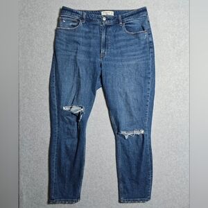 Abercrombie & Fitch Skinny High Rise Curve Love Jeans Festival Ripped Size 31/12